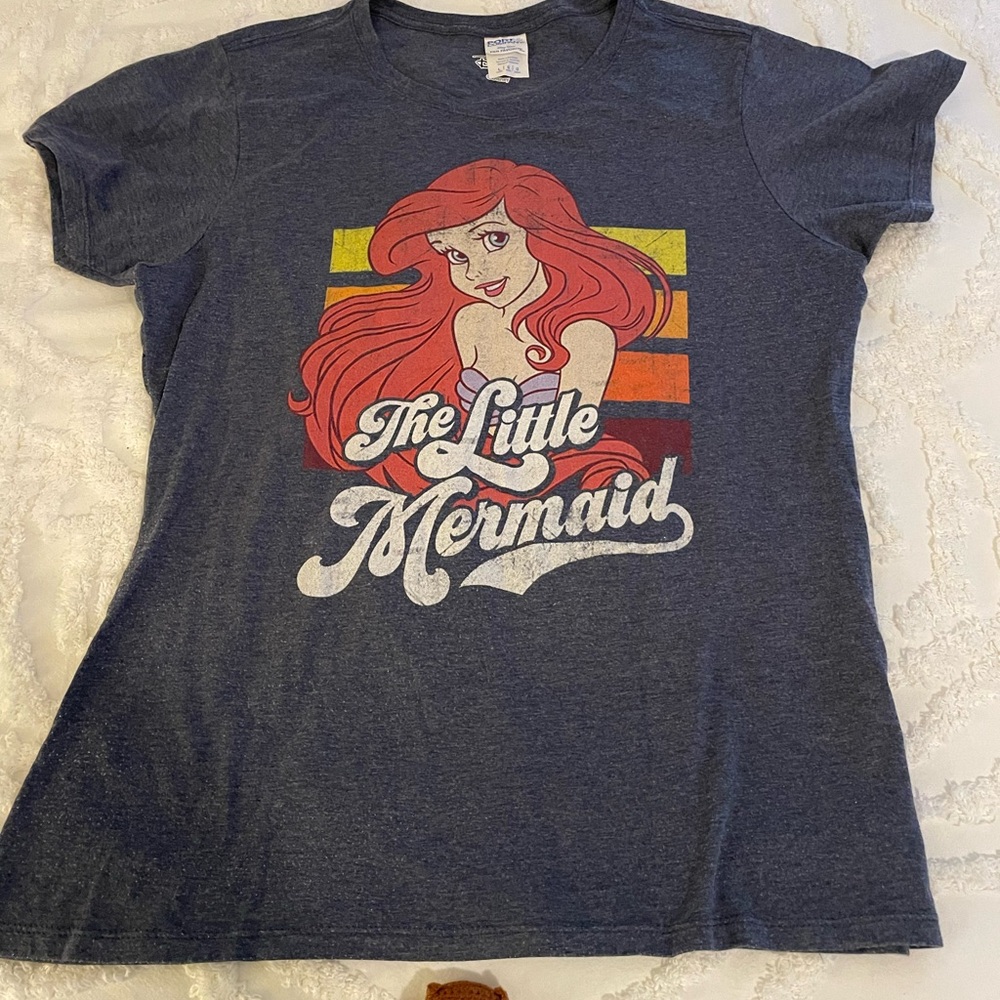 Port & Co Disney The Little Mermaid Graphic Tee - heathered blue gray